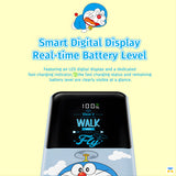 Smart Digital Display Real-time Battery Level - Doraemon 10000mAh  PD Fast Charging Power Bank with Built-in Cables