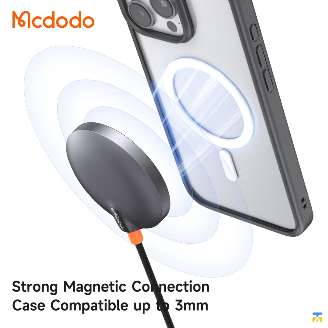Strong Magnetic Colnection
Case Compatible up to 3mm - 15W Qi2 Magnetic Wireless Charging Pad (Qi2 Officially Certified)