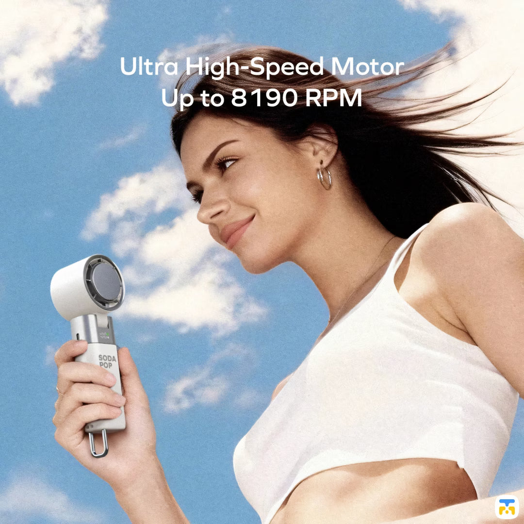 Ultra High-Speed Motor
Up to 8190 RPM - Momax 1° Go Freeze Compact Foldable Icy Cooling Fan