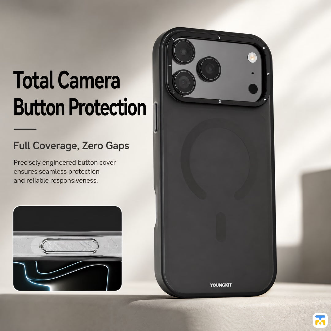Total Camera Button Protection - YOUNGKIT for iPhone 17 Series Hidden Sand Matte Texture Case