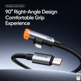 90° Right-Angle Design
Comfortable Grip
Experience - 36W USB-C to Lightning 90° Angled Data Cable 1.2m with Smart Auto Power Off