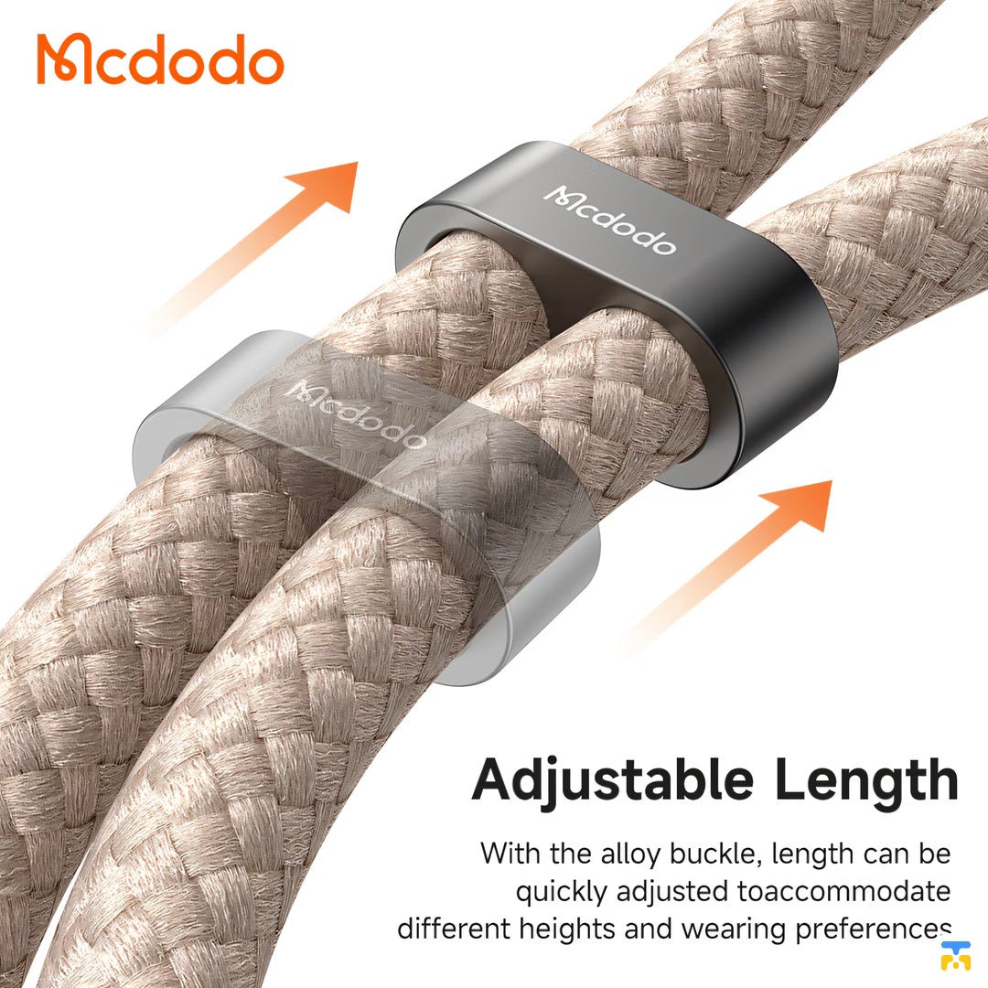 Adjustable Length - 60W USB-C to USB-C Data Cable & Phone Lanyard for Anti-Theft & Lightweight