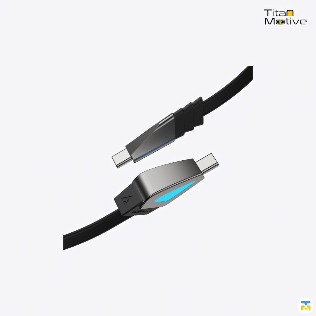 ACEFAST 240W USB-C 1.6 Meter Silicone Tri-Shape Cable with LED Light