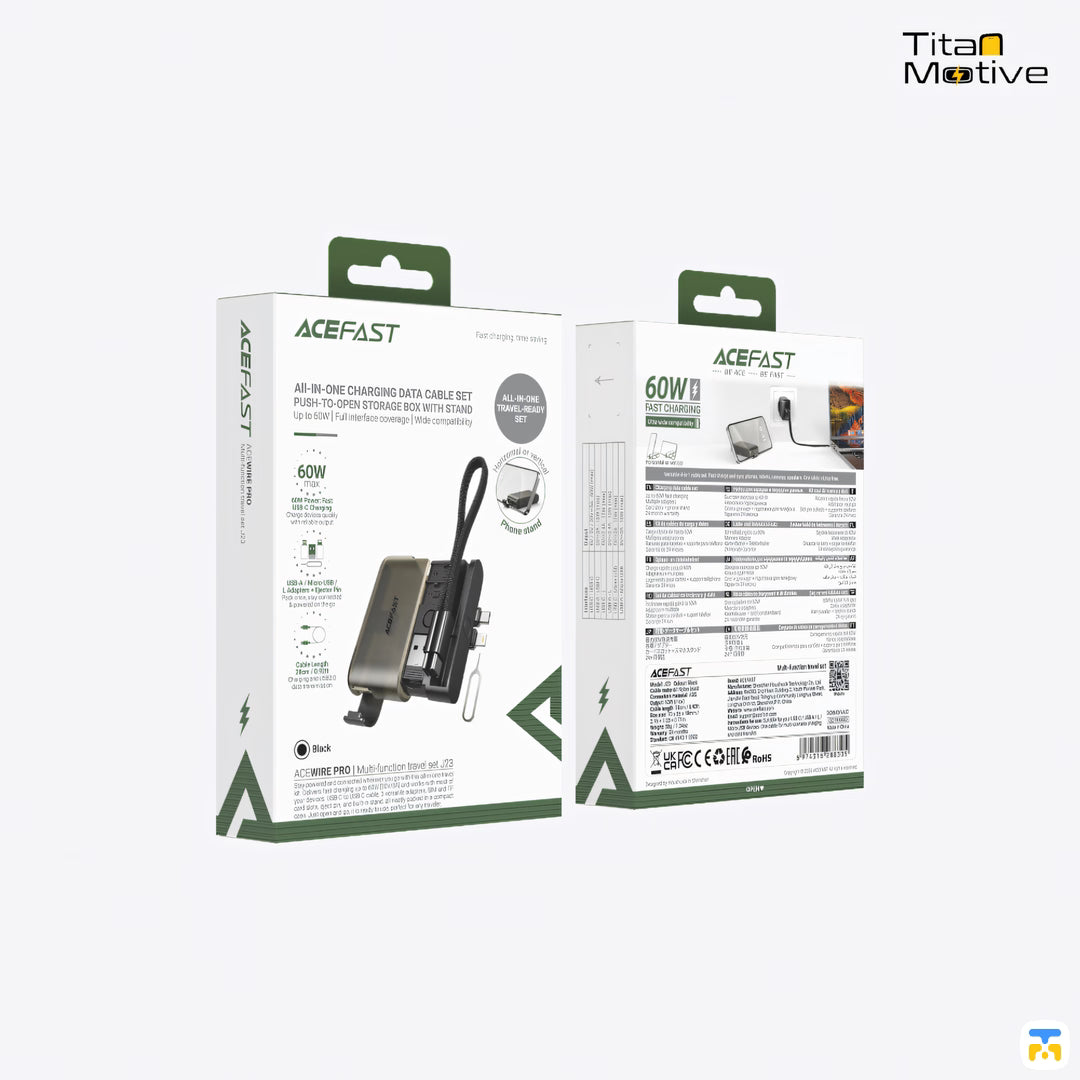 ACEFAST Multi-Function Travel Set (Cable+Stand+SIM Ejector+Card Slot)