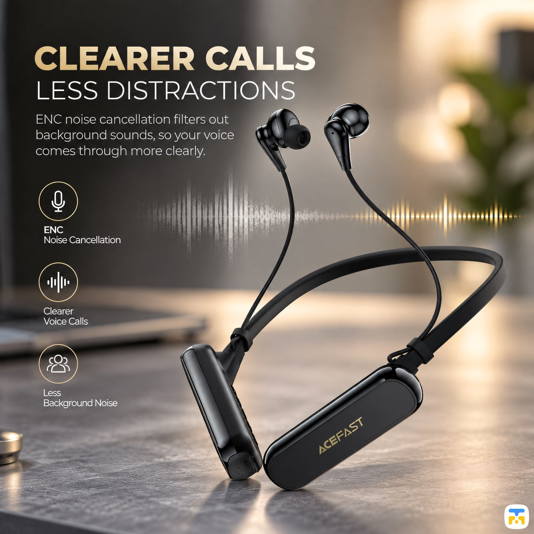 CLEARER CALLS
LESS DISTRACTIONS - ACEFAST N13 Wireless Earphones with Display & 200 Hours Battery-Life