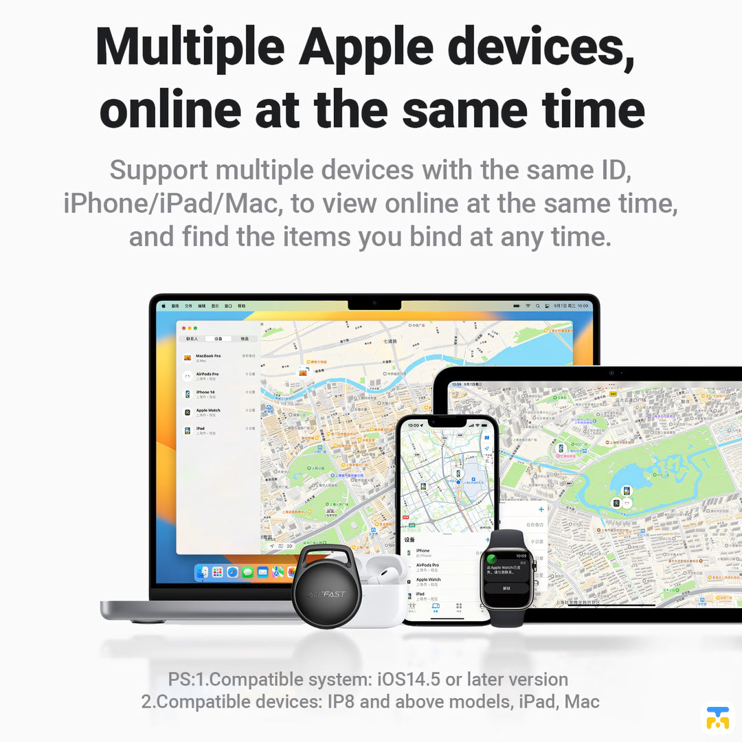 Multiple Apple devices,
online at the same time - ACEFAST S2 Find Hub and Find My Locator (Android & iOS)