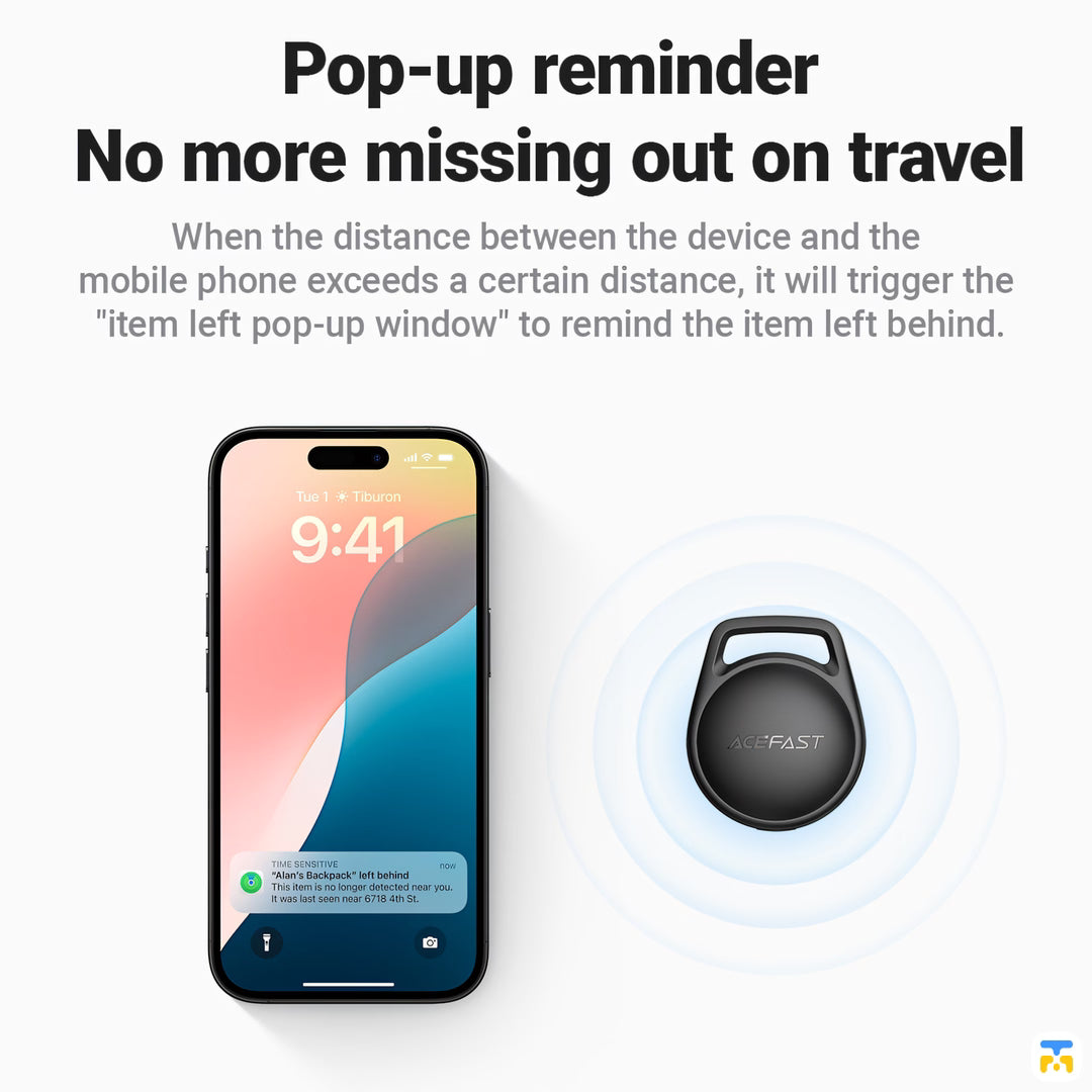 Pop-up reminder
No more missing out on travel - ACEFAST S2 Find Hub and Find My Locator (Android & iOS)