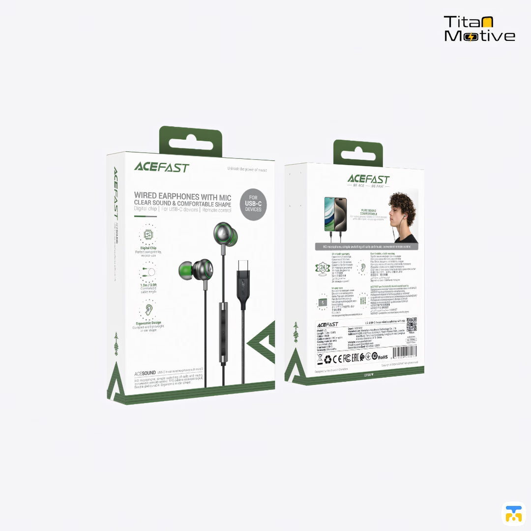 ACEFAST USB-C In-Ear Wired Earphones with Mic