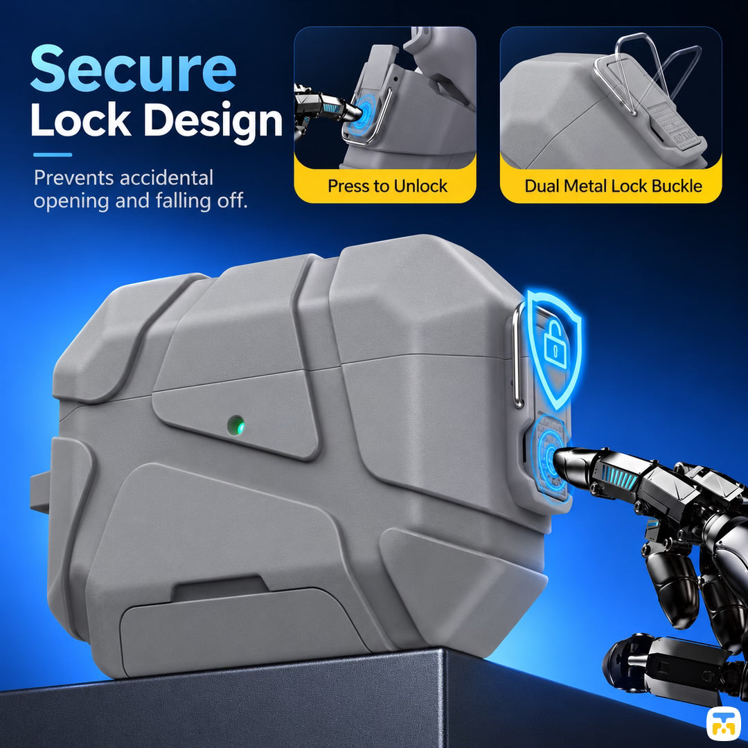 Secure
Lock Design - Apex Overland Protective AirPods Case