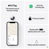 The easiest way to fire your things  -  Apple AirTag (4 Pack) - Tracker for Keychain, Wallet, and Mor
