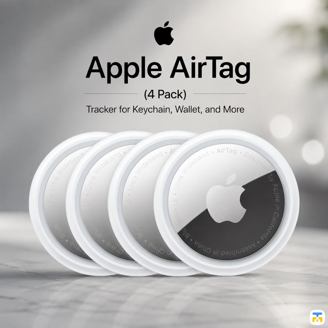Apple AirTag (4 Pack) - Tracker for Keychain, Wallet, and More