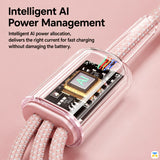 Intelligent Al Power Management - Basemo Magnetic 3in1 120W Fast Charging Cable 1.2 Meter