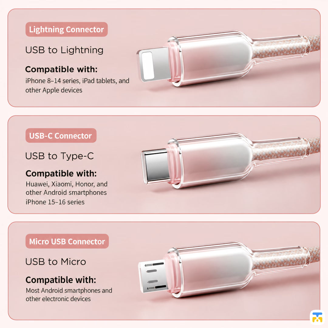 Basemo Magnetic 3in1 120W Fast Charging Cable 1.2 Meter
