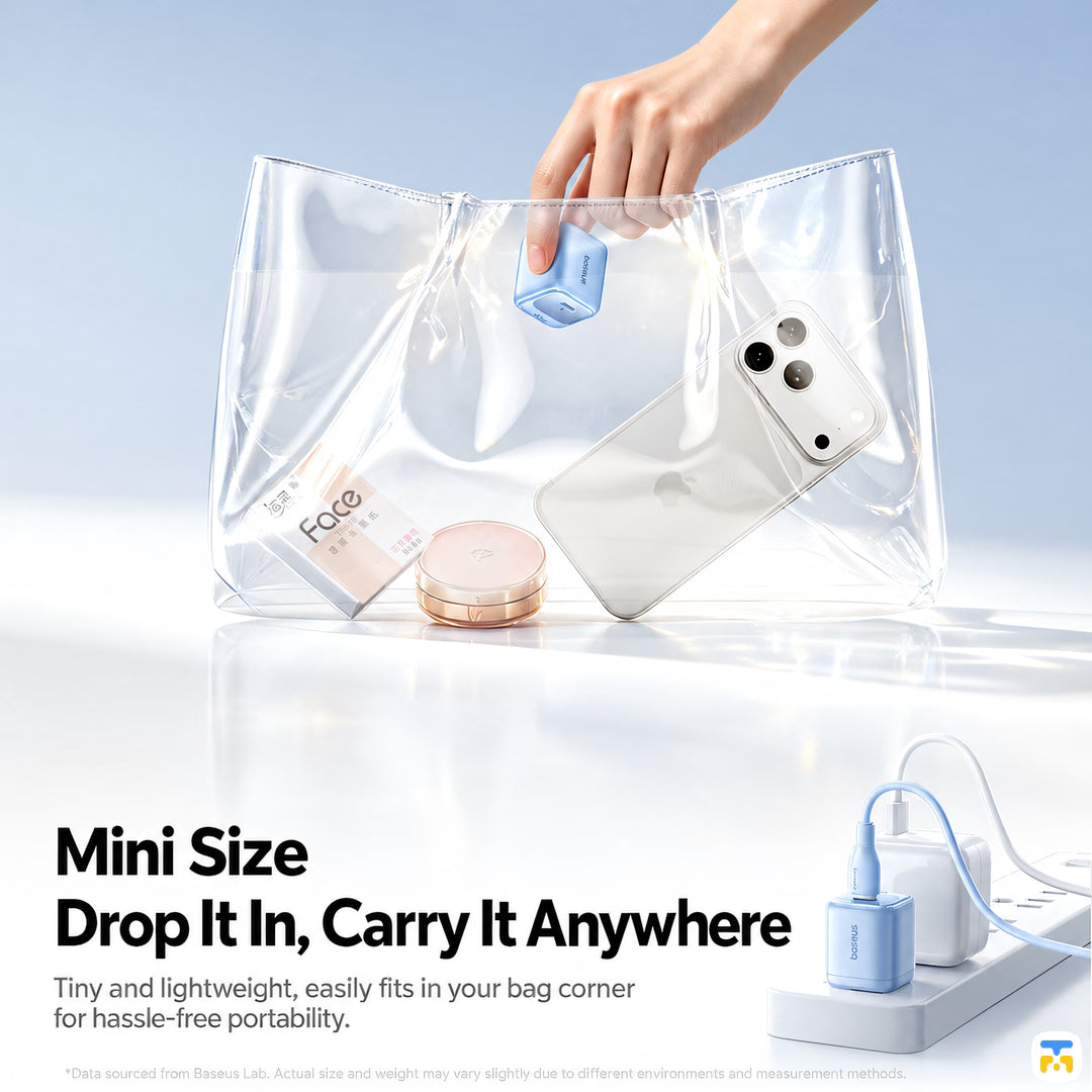 Mini Size
Drop It In, Carry It Anywhere - Baseus EnerFill FN22 Mini Ice 45W GaN Charger - AVS Protocol