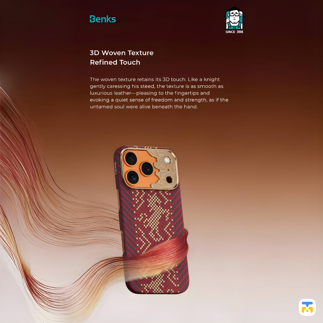 3D Woven Texture, Refined Touch - Benks ArmorAir Knight for iPhone 17 Series - Built With Kevlar