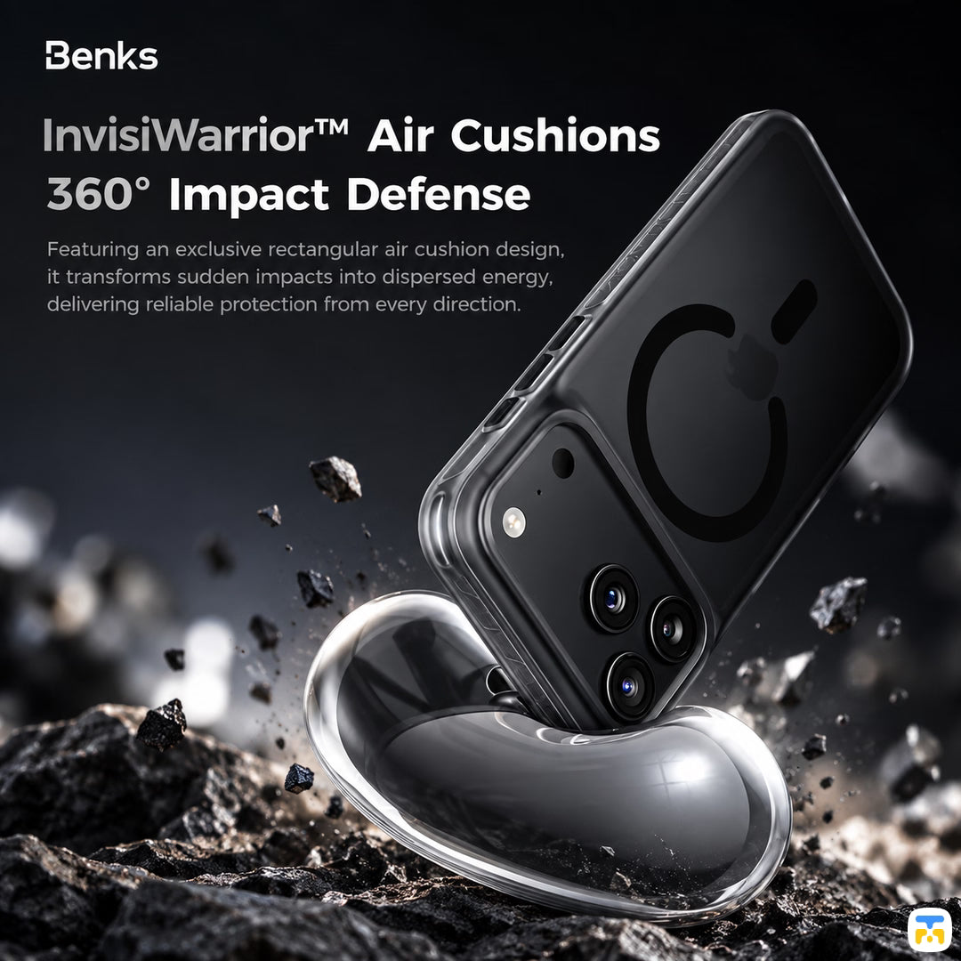 InvisiWarrior™ Air Cushions
360° Impact Defense - Benks Essential Series Lucid Armor MagSafe Case for iPhone 17/18 Series