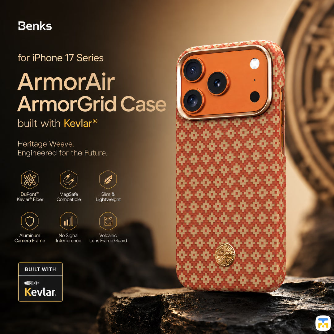 Benks for iPhone 17 Series ArmorAir ArmorGrid Case built with Kevlar