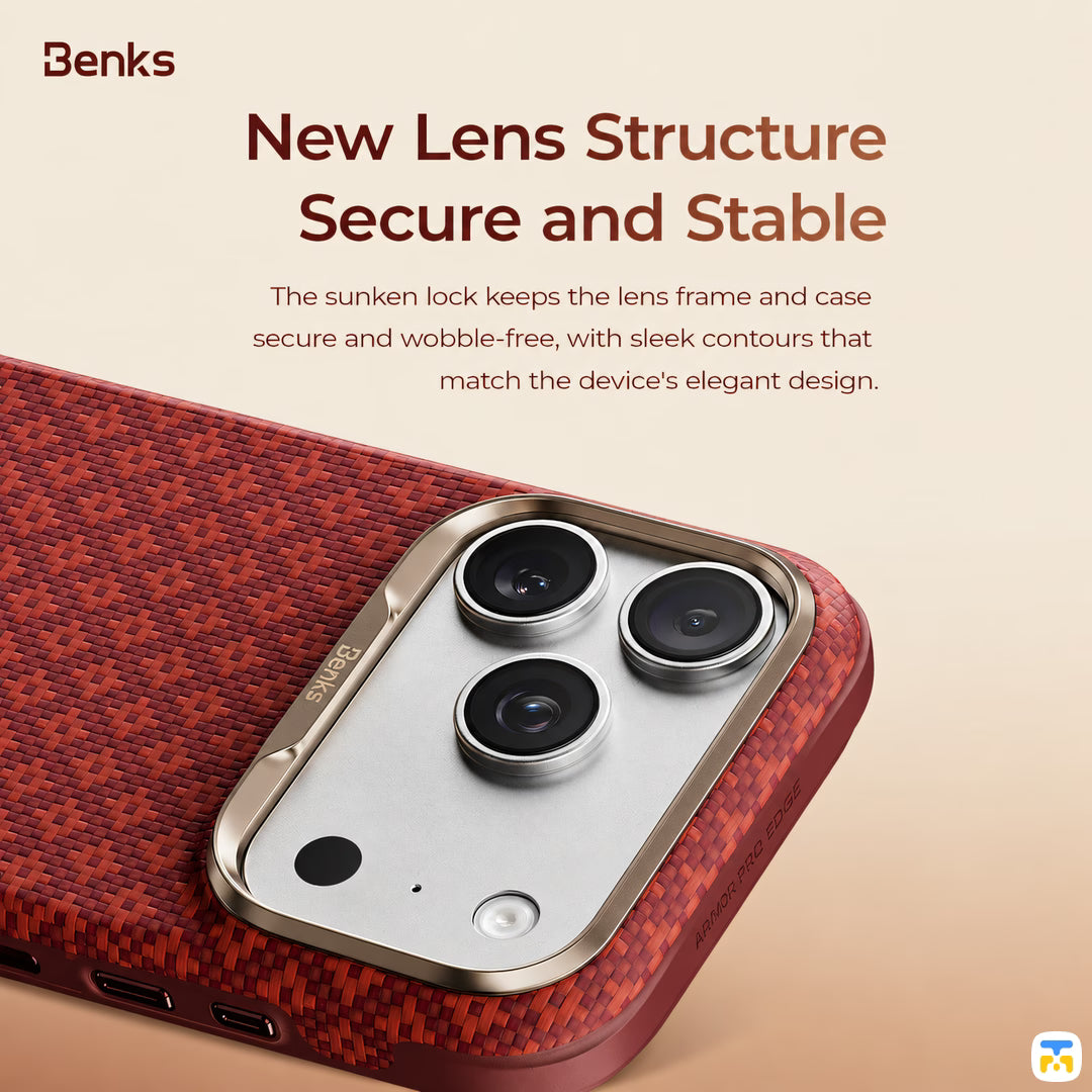 New Lens Structure
Secure and Stable - Benks for iPhone 17 Series ArmorEdge X9 Case built with Kevlar