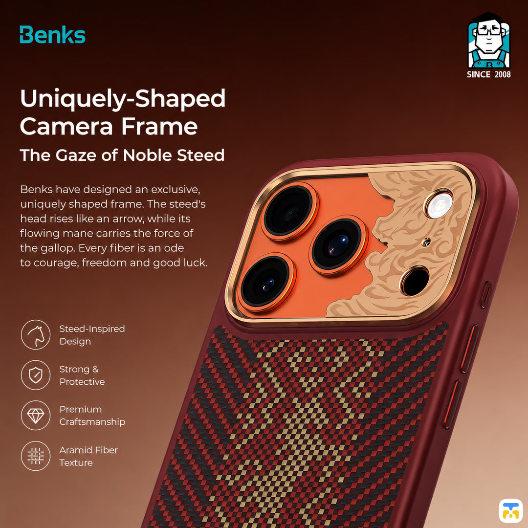 Benks for iPhone 17 Series ArmorPro Knight Case built with Kevlar