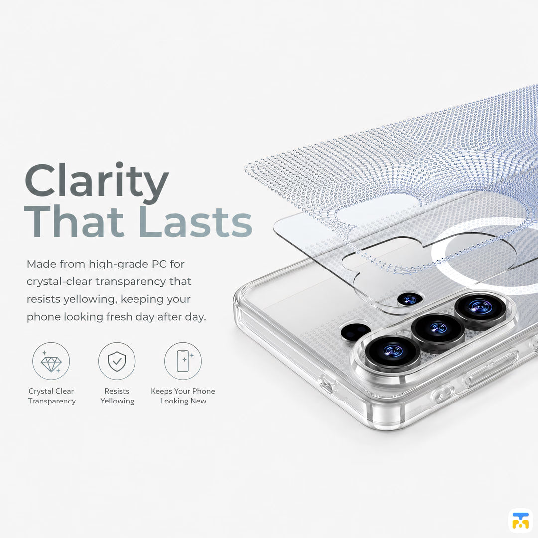 Clarity
That Lasts - Benks for S26 Series Magnetic TPU Frame Crystal Phone Case