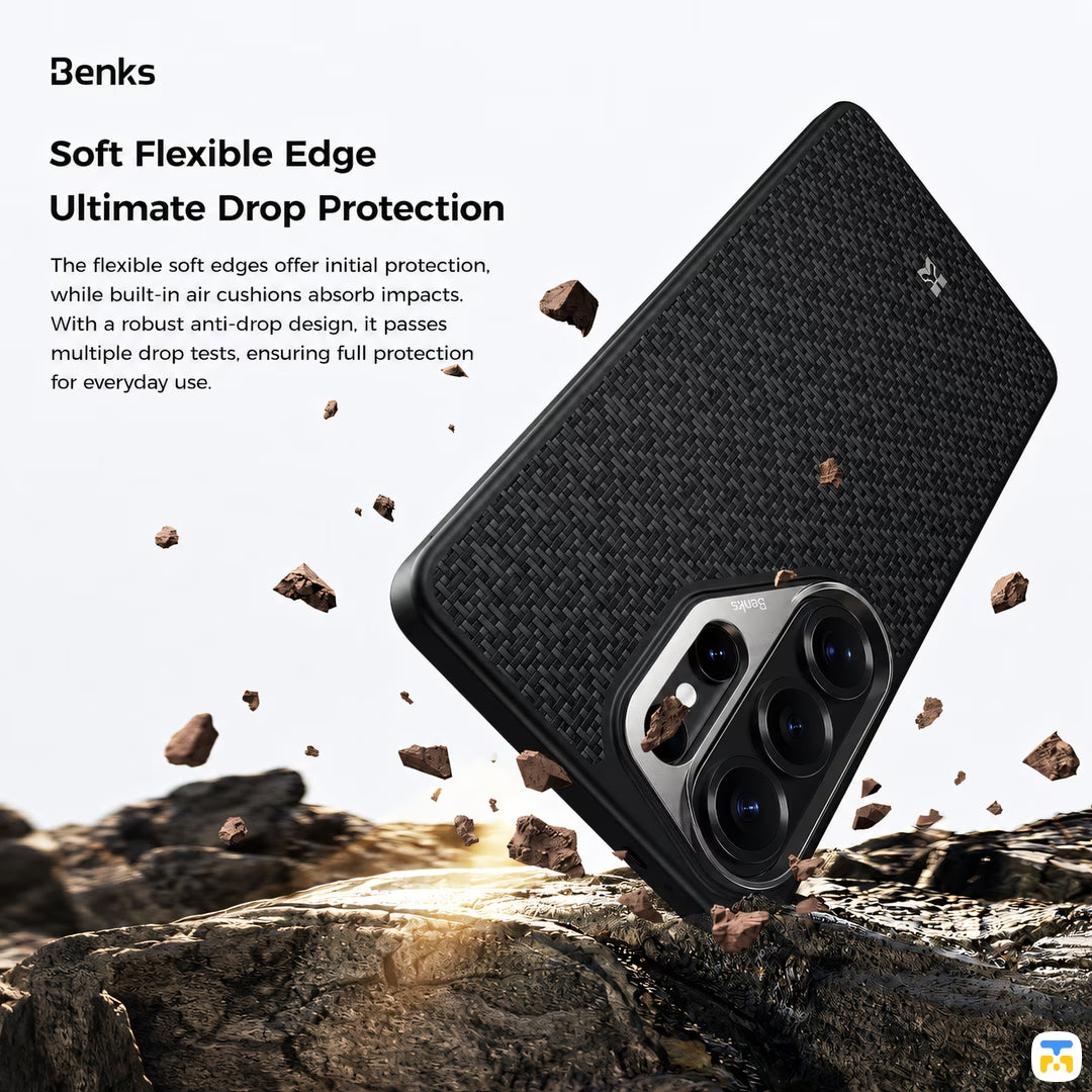 Soft Flexible Edge
Ultimate Drop Protection - Benks for Samsung S26 Ultra ArmorGrid ArmorPro Case built with Kevlar
