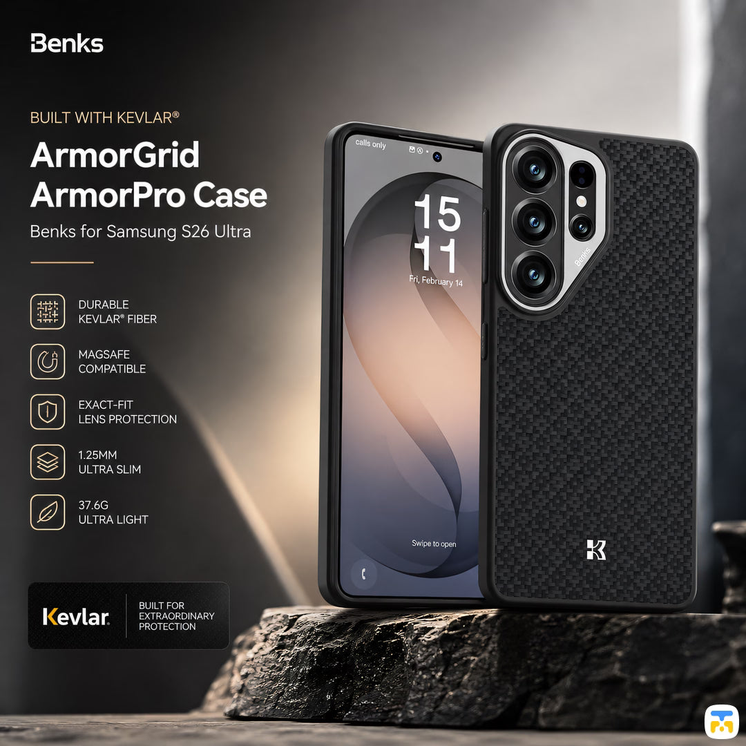 Benks for Samsung S26 Ultra ArmorGrid ArmorPro Case built with Kevlar