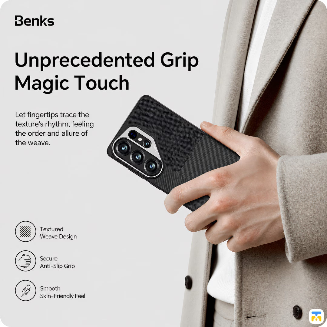 Unprecedented Grip
Magic Touch - Benks for Samsung S26 Ultra ArmorPro Montage Case built with Kevlar