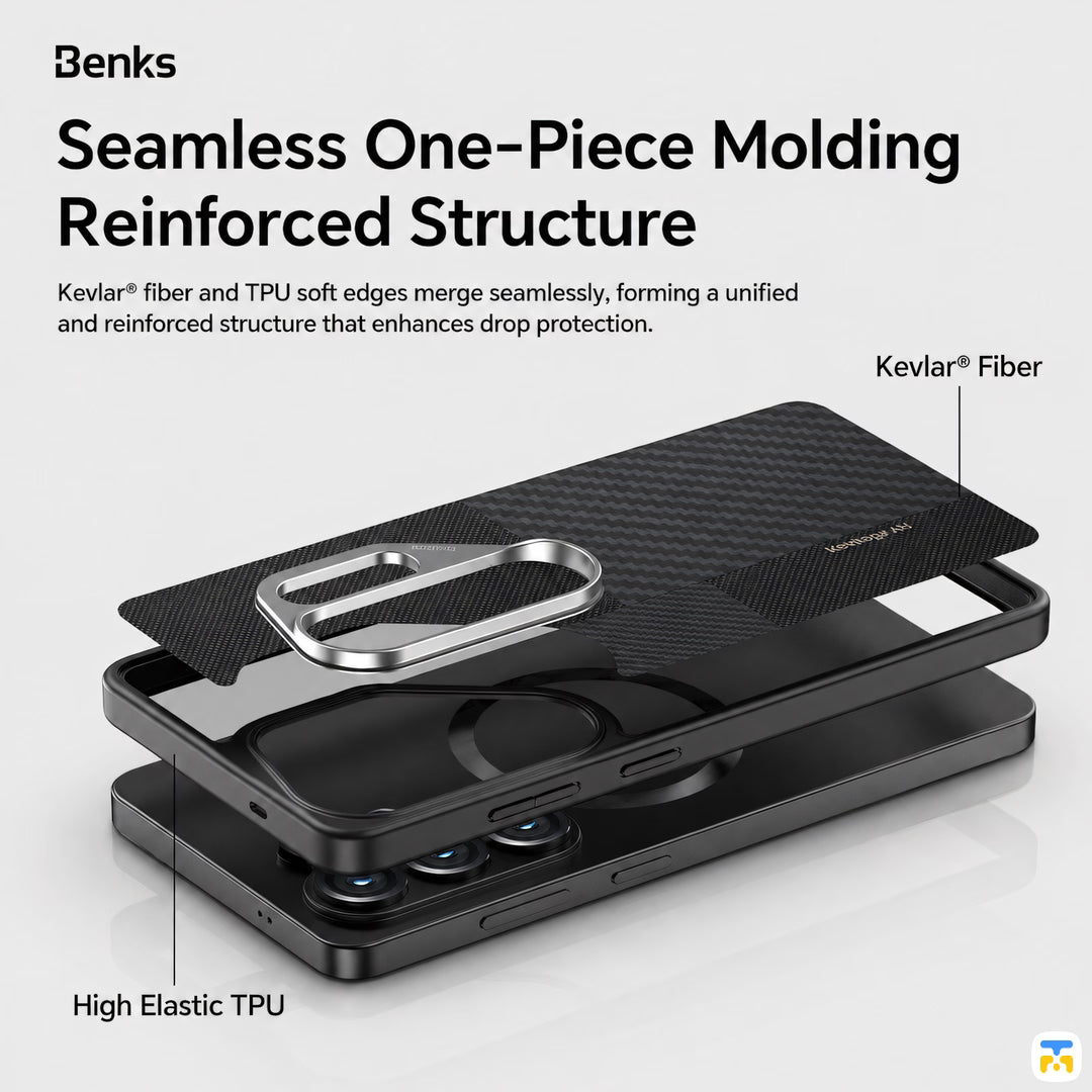 Seamless One-Piece Molding
Reinforced Structure - Benks for Samsung S26 Ultra ArmorPro Montage Case built with Kevlar