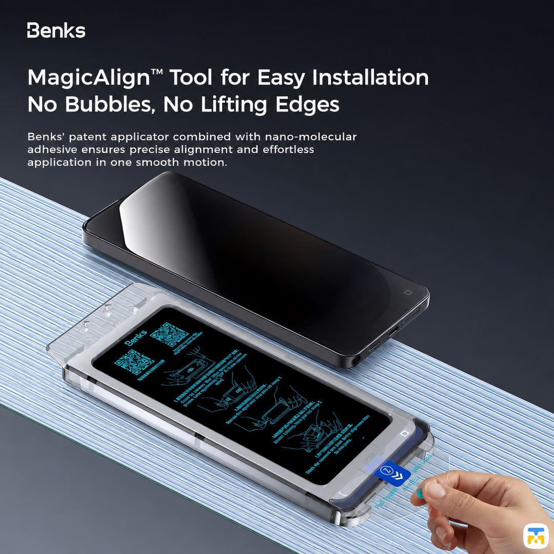 MagicAlign™ Tool for Easy Installation No Bubbles, No Lifting Edges - Benks for Samsung S26 Ultra Privacy Screen Protector - Ultra Shield