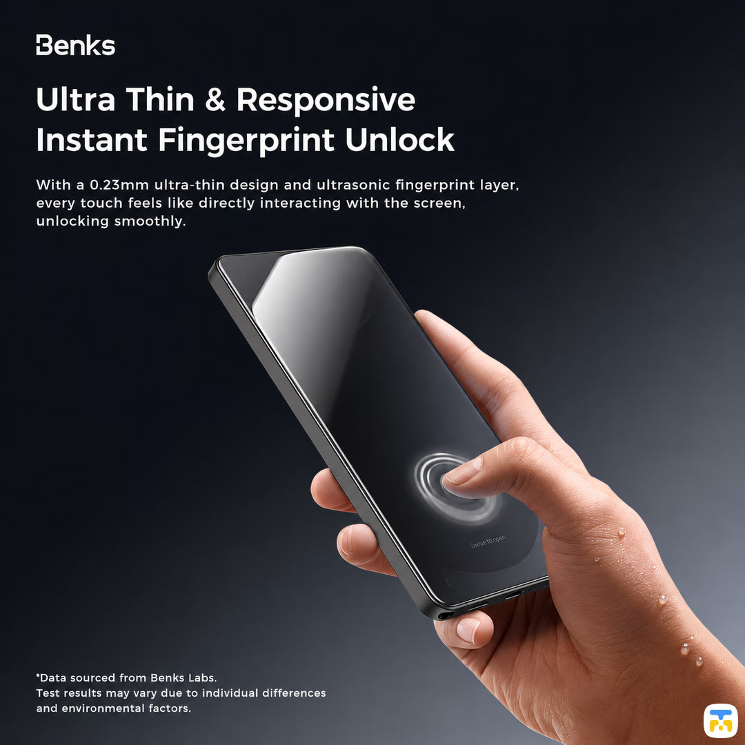 Ultra Thin & Responsive Instant Fingerprint Unlock - Benks for Samsung S26 Ultra Privacy Screen Protector - Ultra Shield