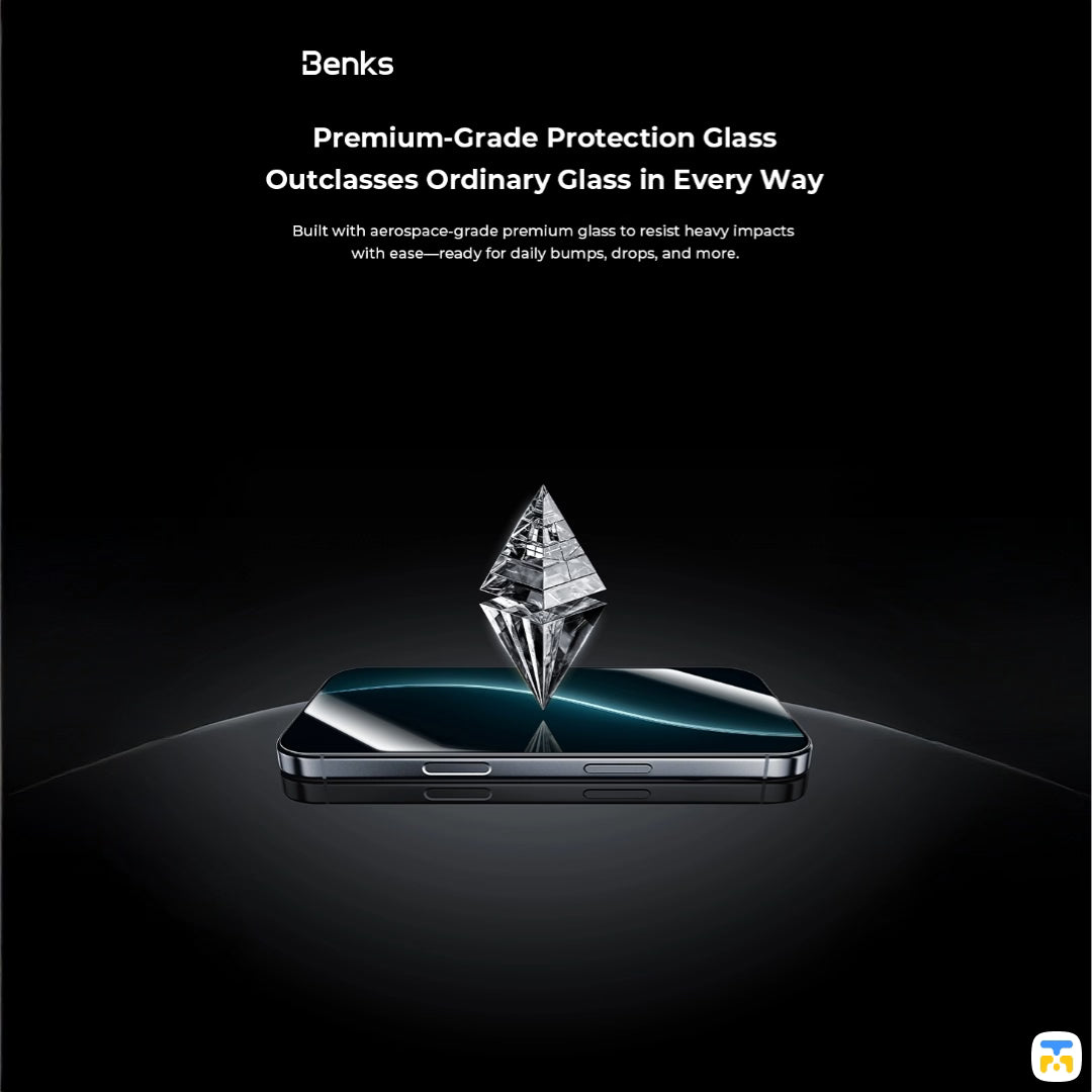 Premium-Grade Protection Glass
Outclasses Ordinary Glass in Every Way - Benks GlassWarrior for iPhone 17/16 Pro - Sapphire Coating Screen Protector