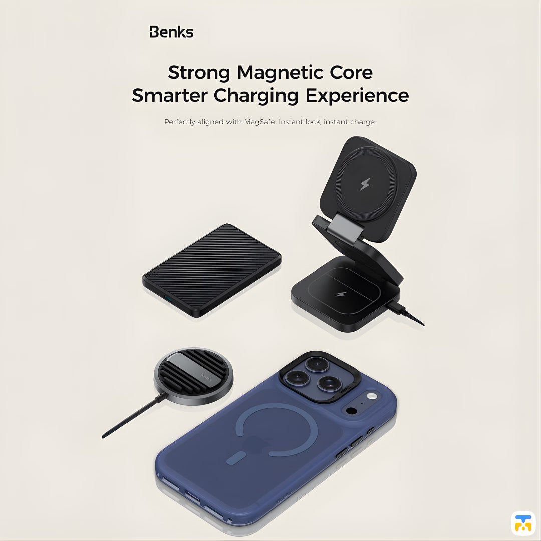 Strong Magnetic Core
Smarter Charging Experience - Benks Lucid Armor for iPhone 17 Series - Magnetic Phone Case