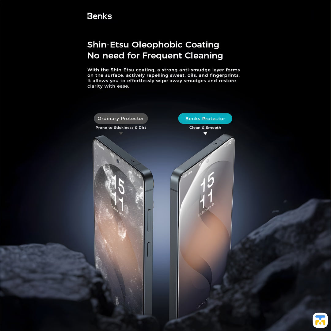 Shin-Etsu Oleophobic Coating
No need for Frequent Cleaning - Benks Ultra Shield for S26 Ultra - Samsung HD Screen Protector