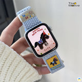 Black Horse Braided Nylon Magnetic Apple Watch Strap for 38-49mm