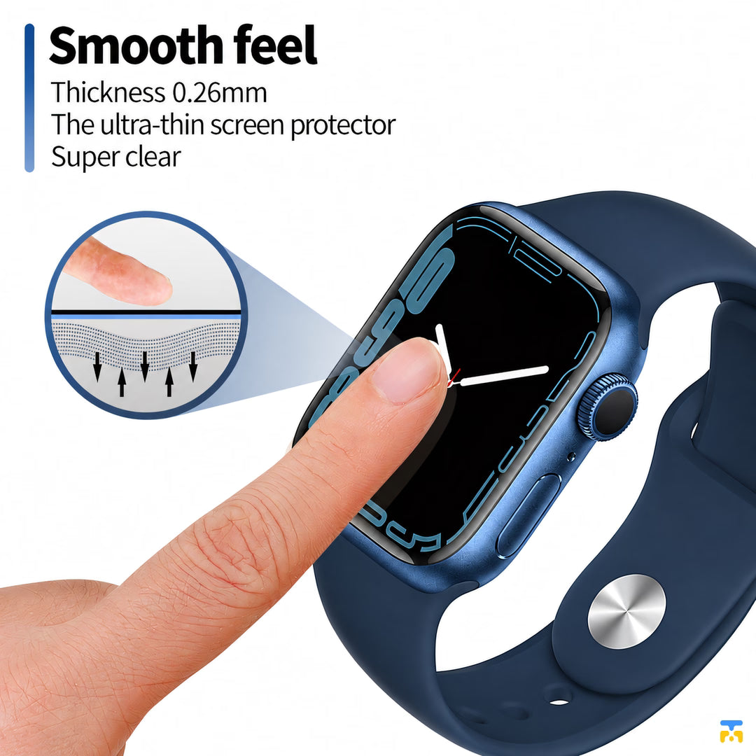 Smooth feel - BLUEO Apple Watch Shock-Resistant Protector with Installer - 2 Pieces