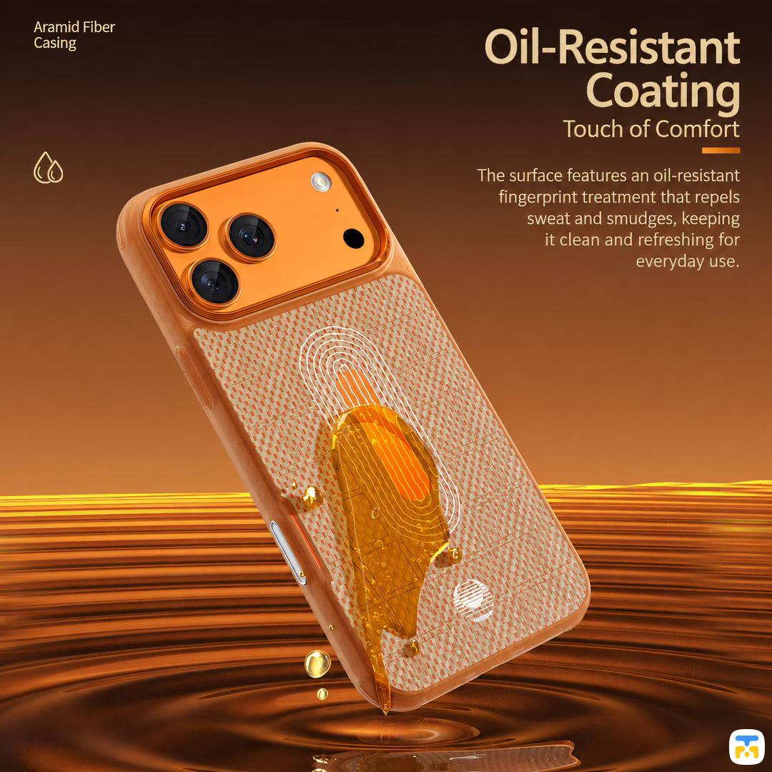 Oil-Resistant
Coating - BLUEO for iPhone 17/18 Series Orange Sea Lightweight MagSafe Case