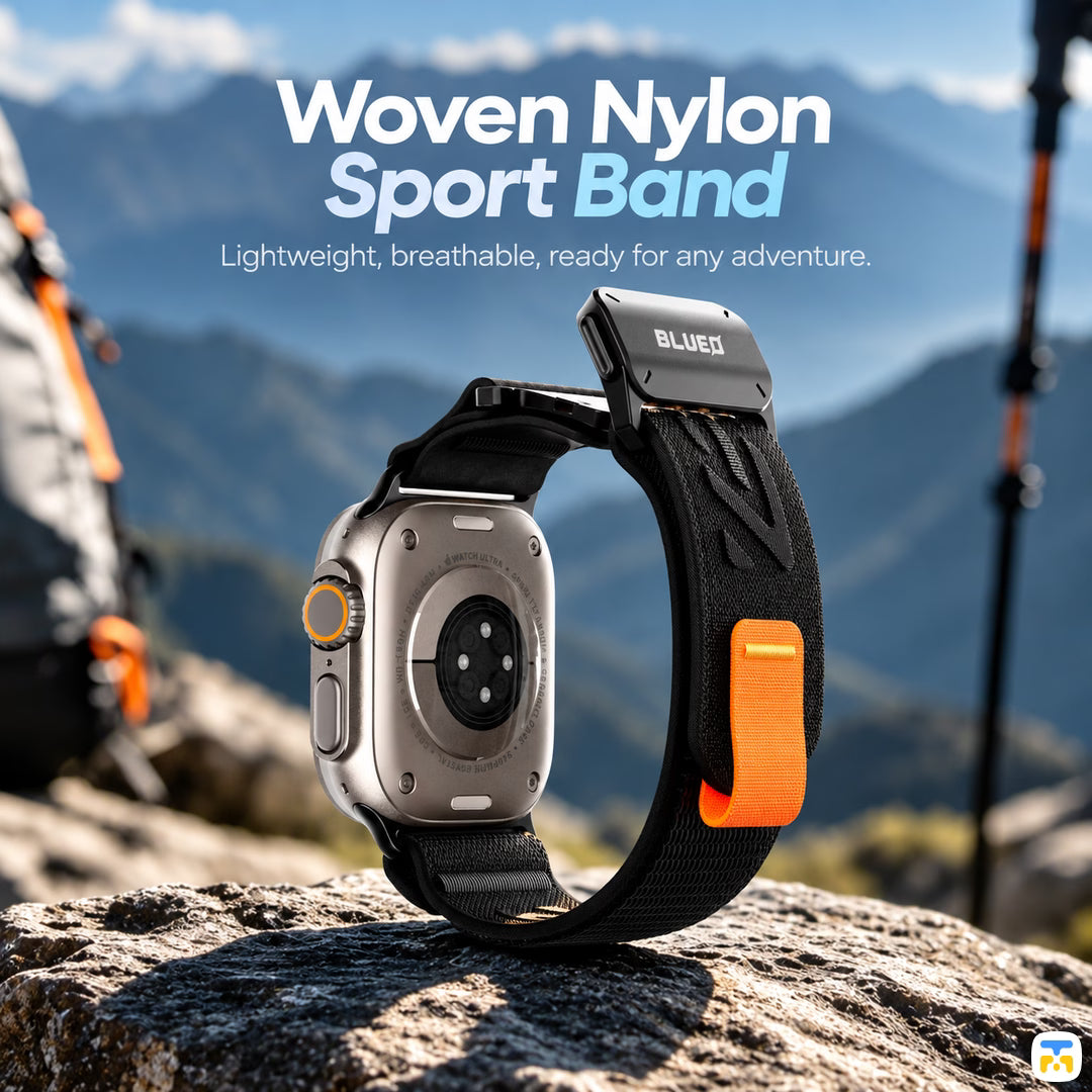 Woven Nylon
Sport Band - BLUEO Woven Nylon Magnetic Quick-Release Apple Watch Sport Band