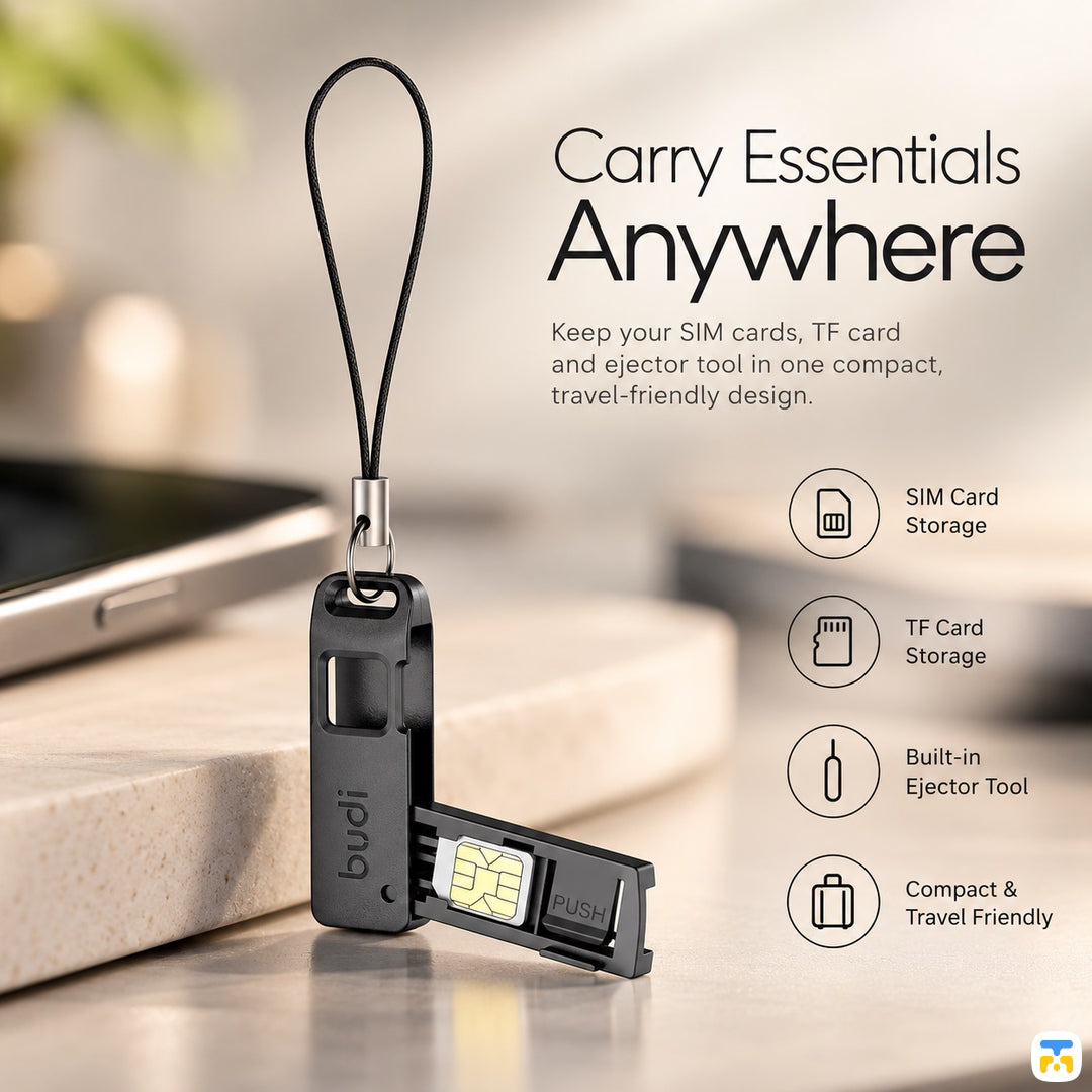 Carry Essentials Anywhere - Budi SIM Card, TF Card Storage with Ejector
