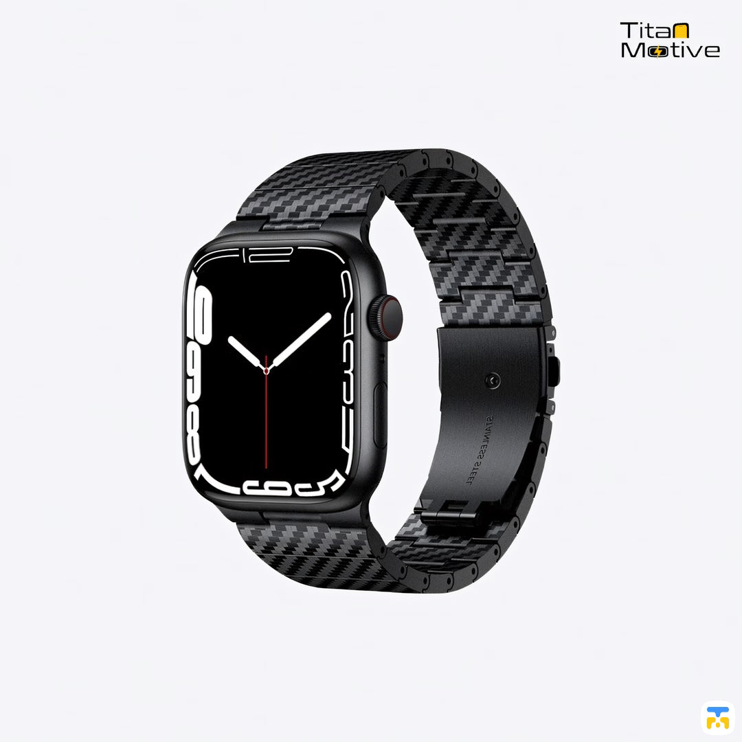 Carbon Fiber Pattern Metal Apple Watch Strap for 38-49mm