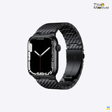 Carbon Fiber Pattern Metal Apple Watch Strap for 38-49mm