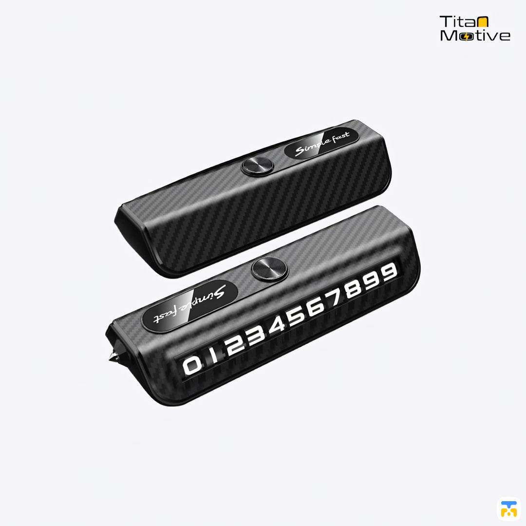 Carbon Fiber Textured Temporary Parking Phone Number Holder