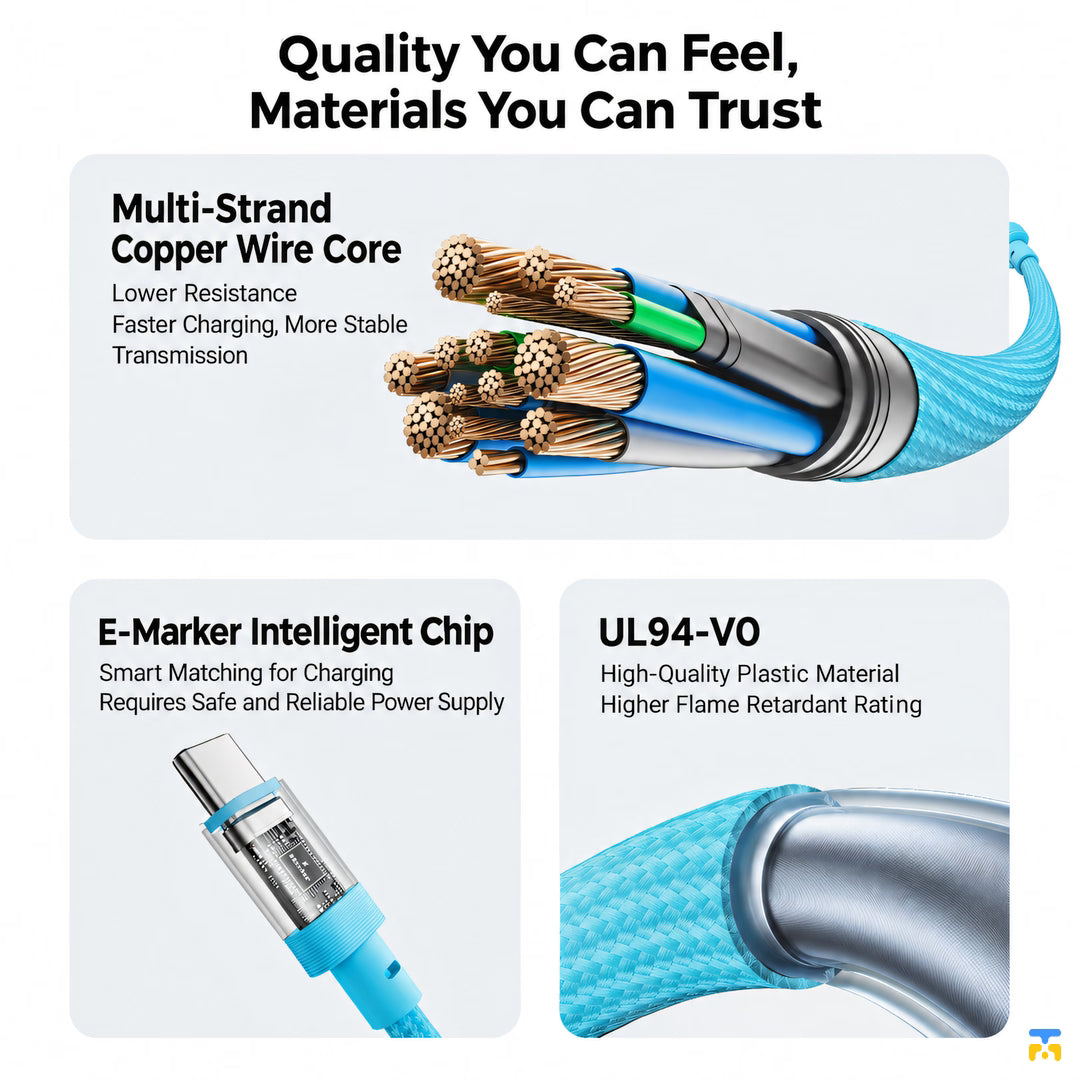 Quality You Can Feel,
Materials You Can Trust - CUKTECH 240W Short Cable 0.15 Meter