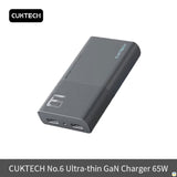 CUKTECH 65W GaN Card Charger - Ultra-thin - Dual USB-C
