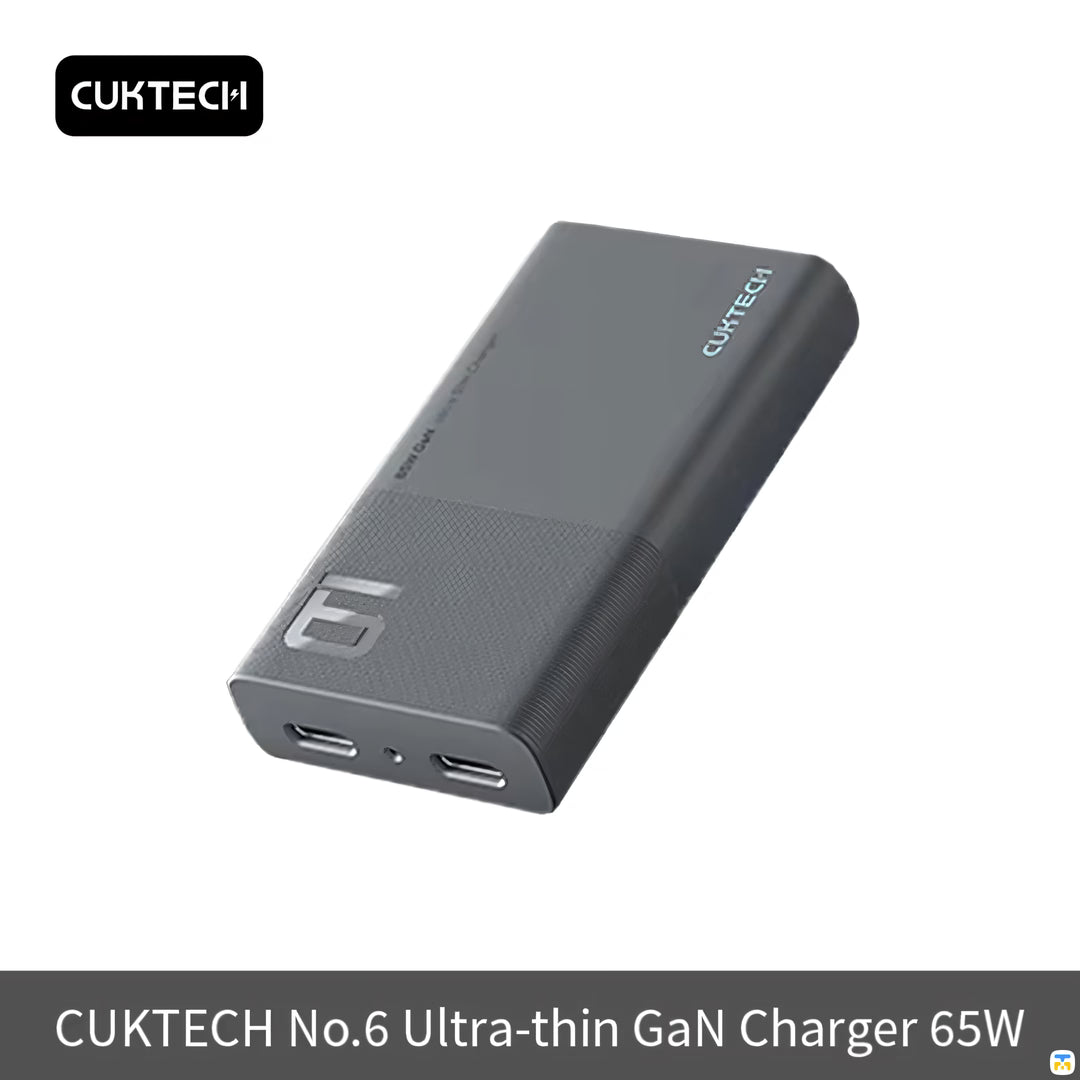 CUKTECH 65W GaN Card Charger - Ultra-thin - Dual USB-C