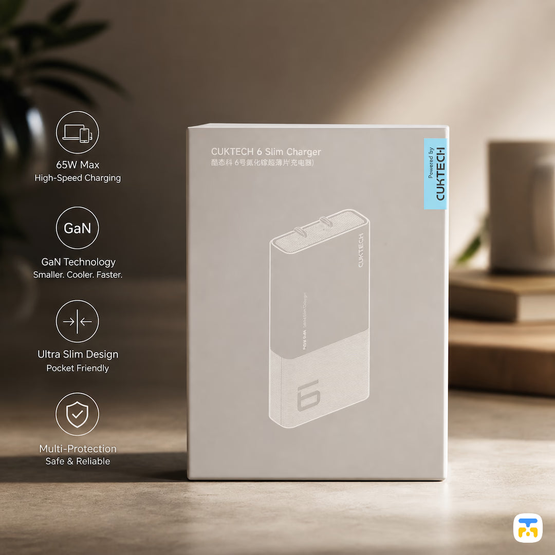 CUKTECH 65W GaN Card Charger - Ultra-thin - Dual USB-C Packaging