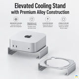 Elevated Cooling Stand with Premium Alloy Construction - desktop-stand-for-mac-mini