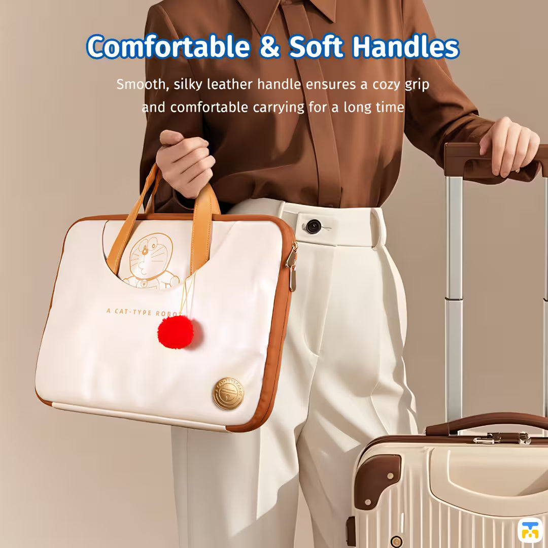 Comfortable & Soft Handles - Doraemon Laptop Bag