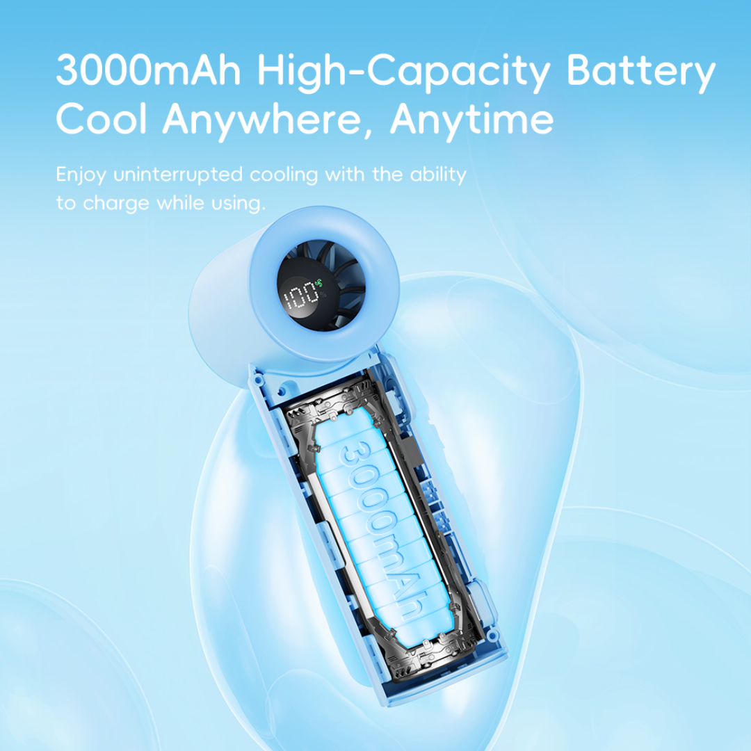3000mAh High-Capacity Battery Cool Anywhere, Anytime -  - Doraemon Mini Handheld High-Speed Fan