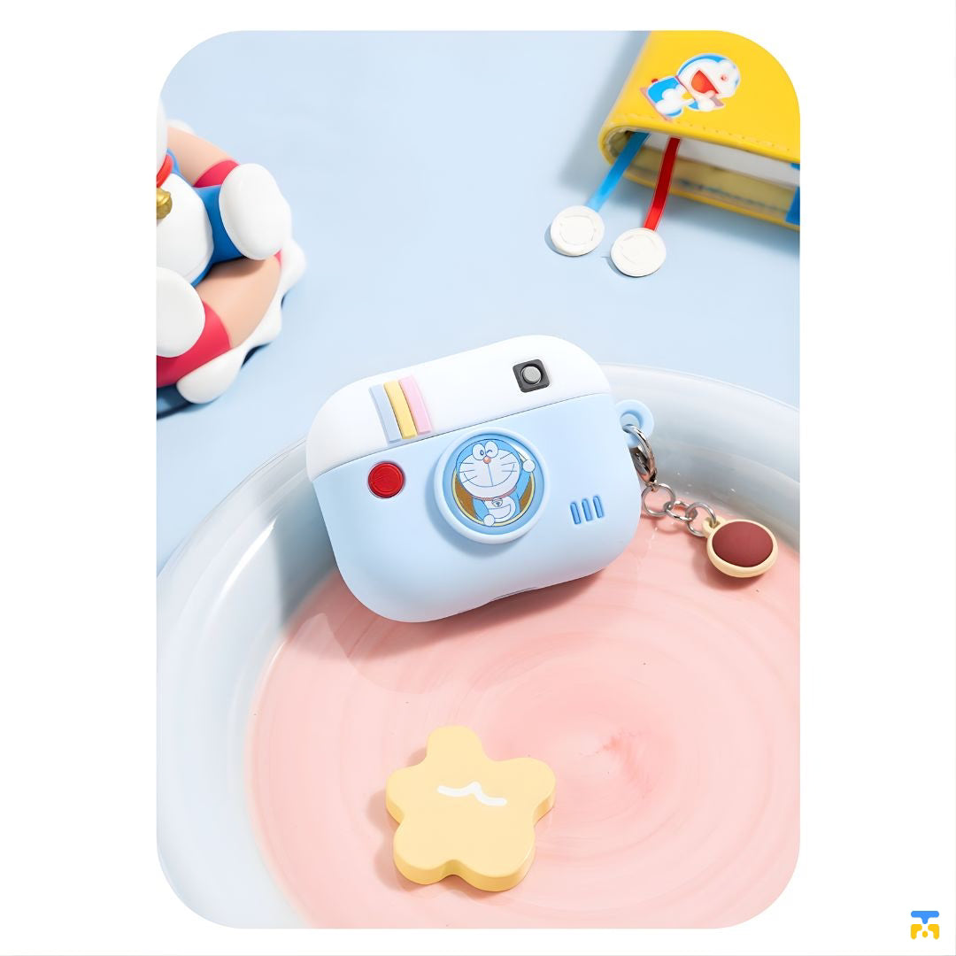 Doraemon Retro Camera Silicone Earphone Case for AirPods Pro 3