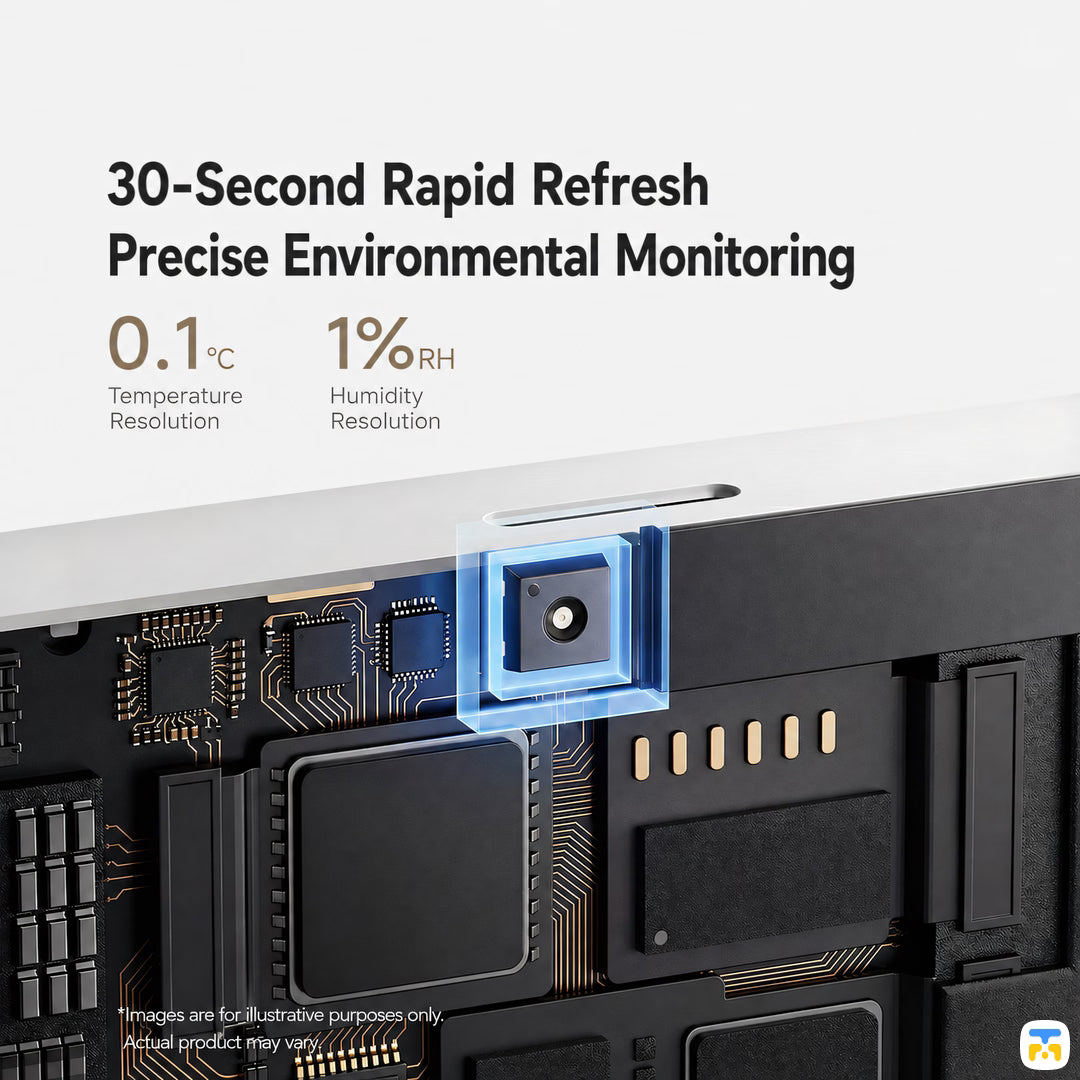 30-Second Rapid Refresh
Precise Environmental Monitoring - DUKA E-Ink Thermometer & Hygrometer Works with MI Home